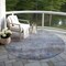 Homeroots 8' Gray And Blue Round Abstract Washable Indoor Outdoor Area Rug 616234 - alternate 8