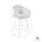 Armen Living Rhodes Outdoor Patio Swivel Counter Stool in Aluminum with Light Gray Rope and Cushions LCRHBALGRY26 - alternate 4