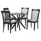 Baxton Studio Lore Modern Grey Fabric and Dark Brown Wood 5-Piece Dining Set 256-9398-10892-ZORO - alternate 1