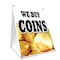 Signmission We Buy Coins, 36 Inch x 24 Inch A-frame Yard Sign, Plastic Sign SBC-2436-We Buy Coins - alternate 1