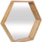 Homeroots 21" Brown Hexagon Wood Framed Accent Mirror 379820 - alternate 6