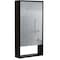 Homeroots 18" Black Wood Floating Single Door Bathroom Vanity And Medicine Cabinet With Mirror 543600 - alternate 3