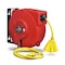 Reelworks cabel reel with 14AWGX3C, SJT 40ft yellow cord line, S3 Triple outlet CR605132S3A - alternate 1
