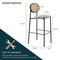 Leisuremod Euston Modern Wicker Bar Stool With Black Steel Frame, Beige, 2PK EC29BG2 - alternate 7