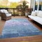 Homeroots 9' X 12' Denim Blue And Sky Blue Striped Washable Indoor Outdoor Area Rug 610881 - alternate 6