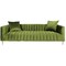 Homeroots 90" Olive Green Velvet Sofa And Toss Pillows With Gold Legs 489537 - alternate 1