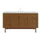 James Martin Vanities Laurent 60" Single Vanity, Honey Oak w/ 3 CM Ethereal Noctis Silestone Top 545-V60S-HNO-3ENC - alternate 1