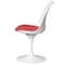 Fabulaxe Mid-Century Modern White Tulip Side Chair with Red Cushioned Seat - Stylish and QI004628.RD.2 - alternate 7