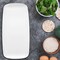 Smarty Had A Party 106 x 5 Solid White Flat Raised Edge Rectangular Disposable Plastic Plates 120 Plates, 120PK 9311WH-CASE - alternate 1