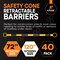 Xpose Safety Retractable Cone Bar Black/Yellow, 72in to 120in Length, 40PK CBY72/120-40-X - alternate 4