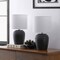 Jonathan Y Hugo 16.75" Traditional Rustic Reeded Ceramic Vase LED Table Lamp, Black/Nickel, 2PK JYL5707A-SET2 - alternate 7