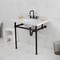 Kingston Brass 36-Inch Carrara Marble Console Sink with Brass Legs, 8-Inch, 3-Hole KVBH3622M85 - alternate 4