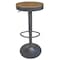 Amerihome Round Adjustable Height Bar Stools with Wood Seat - Natural Stain BSWTSWTN - alternate 3