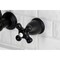 Kingston Brass Two-Handle Wall Mount Kitchen Faucet, Matte Black KS1280PKX - alternate 4