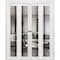 Sartodoors Sliding Closet Double Bi-fold Doors, Lucia 2566 White Silk with Clear Glass and Aluminum Strips, S LUCIA2566DBF-WS-96 x 80 (4* 24x80) - alternate 1