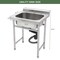 Wrightmaster 21.7 in. Freestanding Stainless Steel 1 Compartment Kitchen Sink with Drain Pipe, Adjustable Feet ZOR-Y2522R1-S - alternate 8