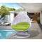 Leisuremod White Wicker Hanging 2 person Egg Swing Chair with Light Green Cushions ESCW-57LG - alternate 6