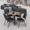 Regency Square Kee Breakroom Table W/ 4 Restaurant Stack Chairs, 30 in W, 30 in L, Noble Oak TB3030NOBPBK29BK - alternate 5