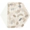 Daltile Pebble Oasis Natural Stone Tri-Hex Pebble Mosaic 11in x 10in in Tumbled Seashell, 17PK PB24TRHEXPBMSTM - alternate 1