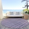 Homeroots 8' Purple And Ivory Round Striped Washable Indoor Outdoor Area Rug 595891 - alternate 5