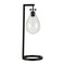 Homeroots 25" Black Metal Desk Table Lamp With Clear Seeded Novelty Shade 524492 - alternate 1