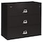 Fireking 38-15/16" W 3 Drawer Fire-Resistant Lateral File Cabinet, Black, Letter/Legal 3-4422-CBL - alternate 1