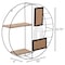 Vintiquewise 2-Tier Decorative Floating Circular Silhouette Wall Shelf with 2 Photo Frames - Circular Metal QI004691.photo.Bk - alternate 8