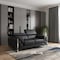 Homeroots 75in Black And Silver Italian Leather Loveseat 477560 - alternate 4