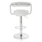 Elama 2 Piece Faux Leather Retro Adjustable Bar Stool in White with Chrome Handles and Base ELM-709-WHT - alternate 3