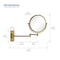 Kibi Wall Mount Magnifying Make Up Mirror - Brushed Brass KMM100BB - alternate 10