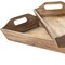 Homeroots Set Of 2 Natural Brown Wood With Grains And Knots Highlight Trays 376054 - alternate 5