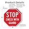 Signmission Stop Check with Guard, 6 inch X 6 inch, Plastic Sign, 2PK OC-P-2PACK-6-248 - alternate 6