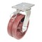 Vestil Ductile Steel V-Groove Swivel With 4-Position Lock Caster 8 In. Diameter x 3 In. Width Red CST-CI-VG-8X3-S-4L - alternate 1