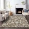 Homeroots 9' X 12' Chocolate Beige And Blue Floral Washable Indoor Outdoor Area Rug 597810 - alternate 7