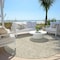 Homeroots 8' Taupe And Ivory Round Floral Washable Indoor Outdoor Area Rug 594673 - alternate 4