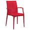 Leisuremod Weave Mace Indoor/Outdoor Arm Chair, Red MCA19R - alternate 1