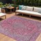 Homeroots 8' X 10' Pink And Lavender Medallion Washable Indoor Outdoor Area Rug 616289 - alternate 1