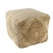 Homeroots 18" Natural Jute Blend Cube Geometric Pouf Ottoman 551563 - alternate 7