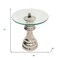 Homeroots 21" Clear and Silver Glass and Aluminum Chess Queen End Table 634158 - alternate 7