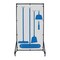 5S Supplies Housekeeping Shadow Board Broom Station V11, Gray / Blue, Kit + Stand, No Text HSB-V11-GRAY/BLUE-KIT-STAND-NO TEXT - alternate 1