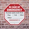 Signmission In Case of Emergency Please Save Ou, 6 Inch X 6 Inch, Plastic Sign OC-P-6-125 - alternate 6