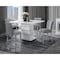 Homeroots 63" White Silver And Black Glass Faux Crystal And Wood Rectangular Bar Table 564792 - alternate 4