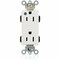 Leviton Straight Blade Receptacle, 5-15R, 15 A, 125V AC, Flush Mount, Self-Grounded M1626-PLW - alternate 1