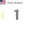Aacc Self-Adhesive Vinyl Number: 1, Size: 3 in. Color: Gray Font: Anders, 24PK AACC-Anders-N1-Gray-I3x24 - alternate 1