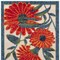 Homeroots 6' Ivory Blue And Orange Floral Indoor Outdoor Runner Rug 548035 - alternate 6