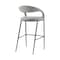 Homeroots 26" Light Gray and Black Faux Leather and Iron Low Back Counter Height Bar Chair 569184 - alternate 6