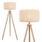 Jonathan Y Adriel 52" Mid-Century Modern Tripod Wood w/Ribbed Cocoon Pumpkin Shade LED Floor Lamp, Beige/Light B JYL4201A - alternate 1
