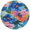 Homeroots 8' Navy Blue And Sky Blue Round Floral Washable Indoor Outdoor Area Rug 611073 - alternate 6