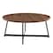 Homeroots 35" Brown and Black Wood And Metal Round Frame Coffee Table 370462 - alternate 1