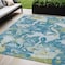 Homeroots 5' X 8' Denim Blue And Olive Green Abstract Washable Indoor Outdoor Area Rug 609595 - alternate 1